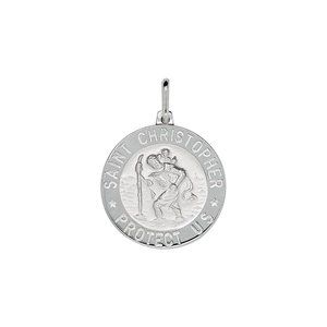 925 Sterling Silver Saint Christopher Medal Pendant Charm Italy